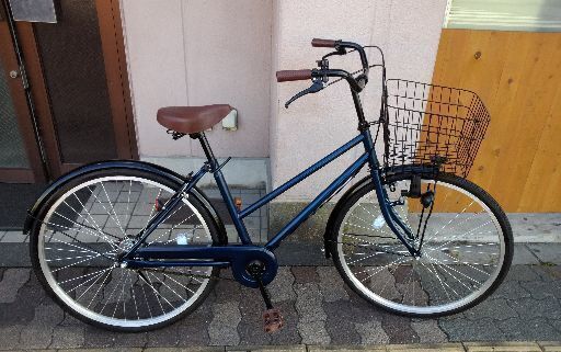26吋 シティーサイクル シングル/ネイビーｘブラック