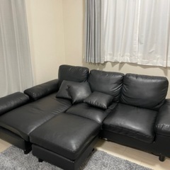 3人掛けのソファ(ブラック)