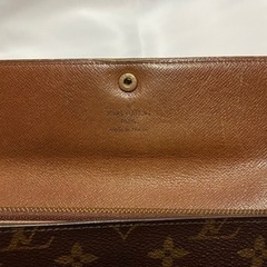 LOUIS VUITTON 長財布 M61725(旧型) ポシェットポルトモネクレディ モノグラム・キャンバス ×クロスグレインレザー MI0972の画像