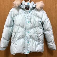 120サイズ　ダウン　ユニクロ　水色　女の子　フード