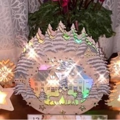 未使用★クリスマスオーナメント　ルミーダウッドデコレーション　電池付　QVCの画像