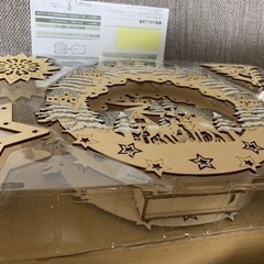 未使用★クリスマスオーナメント　ルミーダウッドデコレーション　電池付　QVCの画像