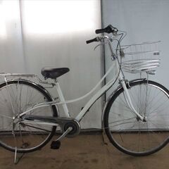 B624　限定特価　整備済み★ブリヂストン　ロココロイヤル　ホワイト　ベルト★ 中古自転車 【27インチ 】