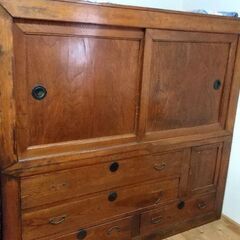 明治 大正 ケヤキ 箪笥 水屋箪笥 骨董品 アンティーク 昭和レ...