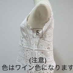 新品未使用　JS FASHION　透かし刺繍レースキャミトップス　ワインの画像