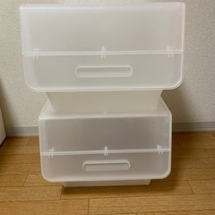 【美品】衣装ボックス　2段重ね　お洒落　の画像
