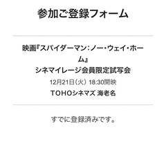 スパイダーマン試写会同行者募集