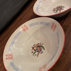 ラーメンどんぶり　中華風　赤の画像