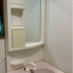 トステム洗面台　60cm幅　ピンクホーロー洗面