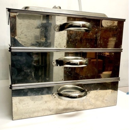 ★★おすすめ★★Used Stainless Steel Square Steamer 2steps 470 x 470x 380 mm業務用ステンレス角蒸47cm 2段中古です。