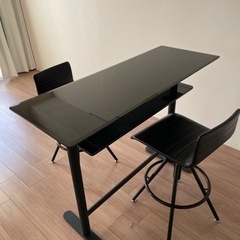 おしゃれ高級カウンターテーブルとイス2脚