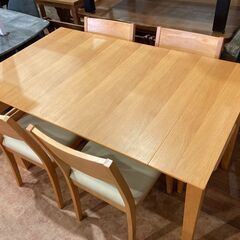 【愛品館市原店】伸縮ダイニング５点セット【管理IDS007913-104】