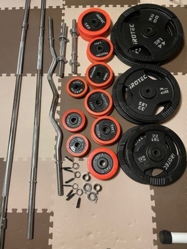 筋トレ プレート132.5㌔ シャフト4種類 ラックセット