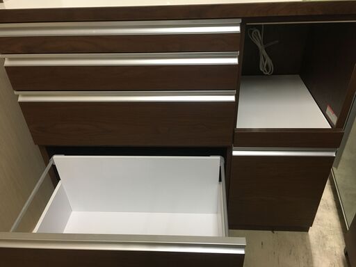 河口家具　3枚扉　キッチンボード　レンジ台　食器棚　システムキッチンボード　作業台付　おしゃれ　レトロ　堺市　石津