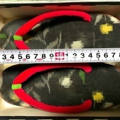 七五三・ゆかたに！久留米絣 (くるめがすり) 子供用おしゃれ履/ 下駄の画像