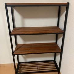 木製アイアンフレームシェルフ
