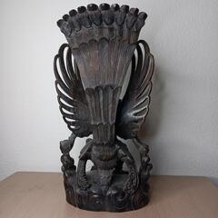 【価格交渉可】ヴィシュヌ神とガルーダ像 木彫り（黒檀）の画像