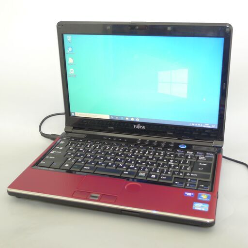日本製 レッド 赤 ノートパソコン 中古動作良品 13型 富士通 SH56/D 第