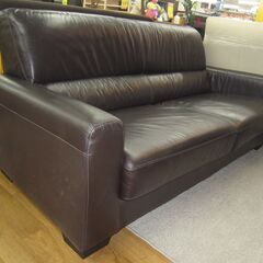 R053 IDC大塚家具 本革3Pソファ、3人掛けソファ、幅185cm