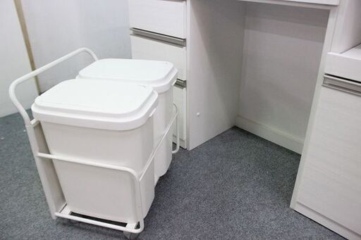 ニトリ リガーレ キッチンカウンター 幅140 ブル ダストボックス ハイグロスホワイト NITORI 食器棚 中古家具 店頭引取歓迎