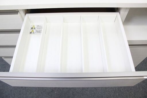ニトリ リガーレ キッチンカウンター 幅140 ブル ダストボックス ハイグロスホワイト NITORI 食器棚 中古家具 店頭引取歓迎