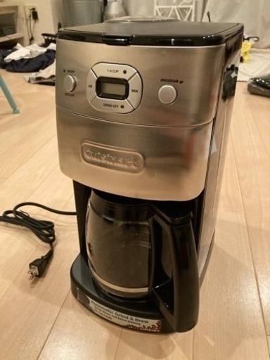【半額以下】クイジナート ミル付 全自動 コーヒーメーカー 豆・粉 両対応 10カップ 予約機能付き DGB-625J シルバー