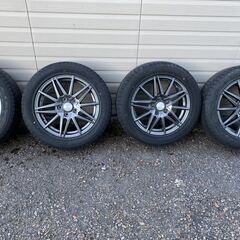 日産リーフにて使用　中古アルミスタッドレスタイヤ 205/55 R16 4本の画像