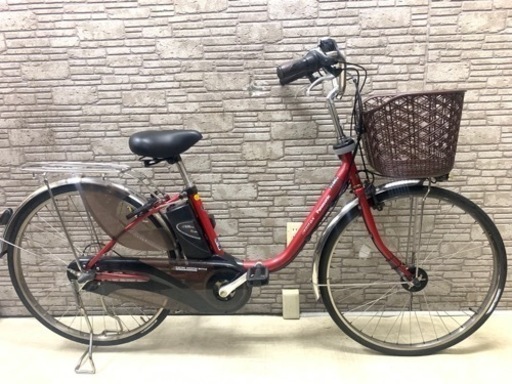 クリスマスSALE 東京23区配達無料　バッテリー2個付　新基準 Panasonic パナソニック ビビDX 8Ahと5Ah2個付　リチウム 電動自転車☆中古☆パナ 26