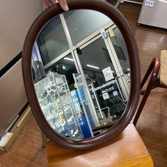 秋田木工　柳宗理デザイン　木製ミラー　ブラウン