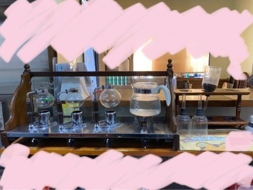 山岡金属工業 サイフォンガステーブル4連(枠つき)とサイフォン立て