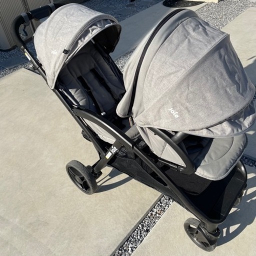 二人乗りベビーカー 縦型 エヴァライトデュオ グレーフランネル