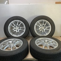商談中　群馬より 引き取り限定 アルミホイール スタッドレスタイヤ セット 195/65R15 6J 5穴 ECO FORME BLIZZAK VRX 