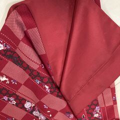 【美品】　洗える着物　　ウサギ柄の画像