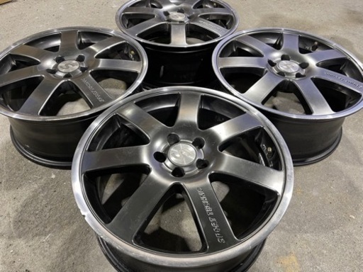 SPORT TECHNIC MONO 7 VISION ブラックメタルポリッシュホイール 4本 17インチ 7J PCD100 5H 