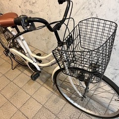 自転車　中古　白　26インチ　6段ギアの画像