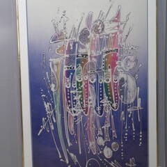☆★ts■大きな絵？ 美術画？ アート 詳細不明 国籍不明 額装...