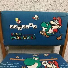 くろがね スーパーマリオ デスク用椅子 勉強チェア 当時物 レトロ 幅45cm×奥行41cm×高さ73～83cm（座高47～57cm）の画像