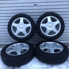 グッドイヤー 155/65R14 2016年製 ICE NAVI ZEAⅡ SX (マルチピッチ) アルミホイール 4本セット 14インチ 4.5J PCD100 4穴 ET43