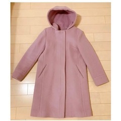 BEAMS ロングコート くすみピンク ノーカラーコート