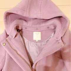 BEAMS ロングコート くすみピンク ノーカラーコートの画像