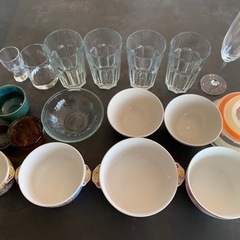 IKEAグラス　無印良品シャンパングラス　など