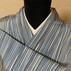 正絹　お召　単衣　裄62.5　身丈159弱