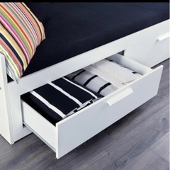 IKEA BRIMNES ブリムネス ベッド　マットレス付きの画像