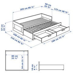IKEA BRIMNES ブリムネス ベッド　マットレス付きの画像