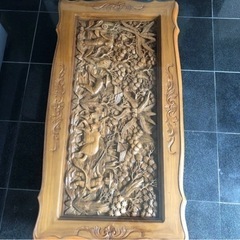 バリ　家具　木彫り　一枚木