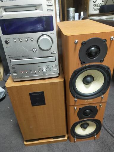 動作品　ONKYO　FR-155AX　D-02AX　オンキョー　コンポ　CD/MDチューナーアンプ　スピーカー