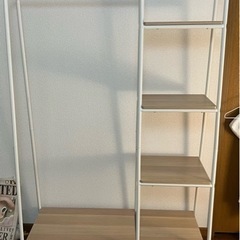 アイリスオーヤマ ハンガーラック ラック付き ボード1枚 