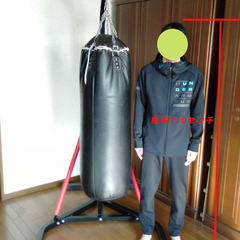 【値下げしました】トレーニングセット（サンドバック、砂袋スタンド、レッグストレッチャー）格闘技の画像