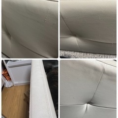白 ロングソファ L字の画像