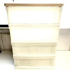 IKEA 4段 ウッドトップチェスト 衣装ケース